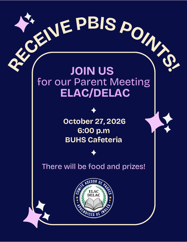 DELAC Meeting October 2026 at BUHS cafeteria