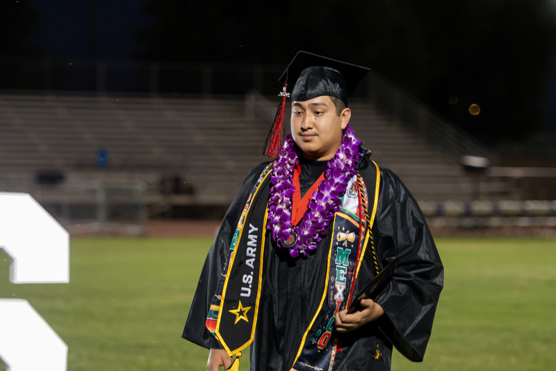 Student walks back to seat