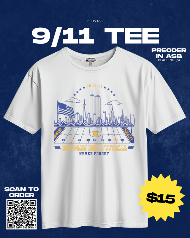 Flyer of 9/11 Tee for sale. Price of $15 preorder in ASB office