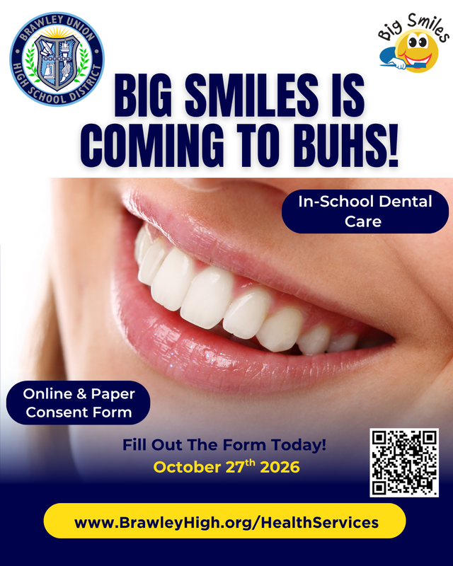 Big Smiles is coming to BUHS on October 27th 2026