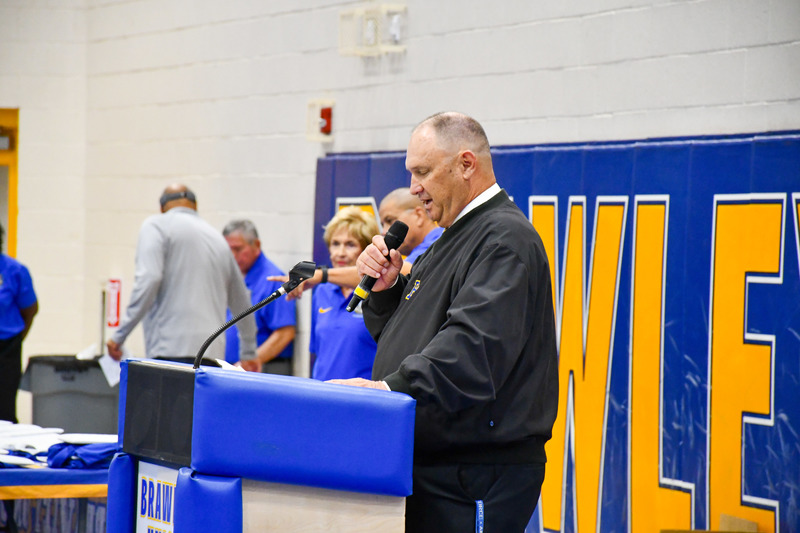 Former BUHS Coach Jon Self speakes at Hall of Fame Ceremony