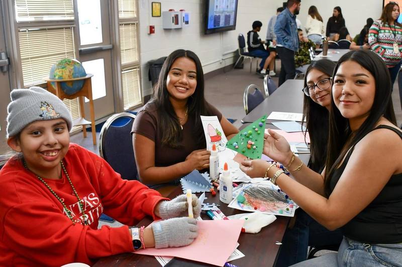Students participate in crafts.