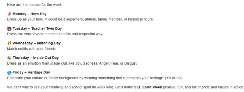 SEL Spirit Days