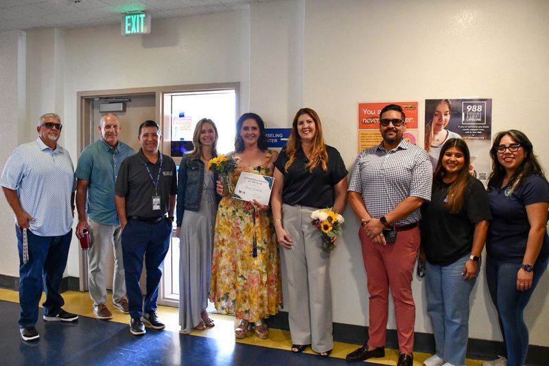 School Adminstrators pose with Diana Renteria for photo