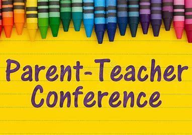 crayons against yellow paper with "Parent-Teacher Conference" 