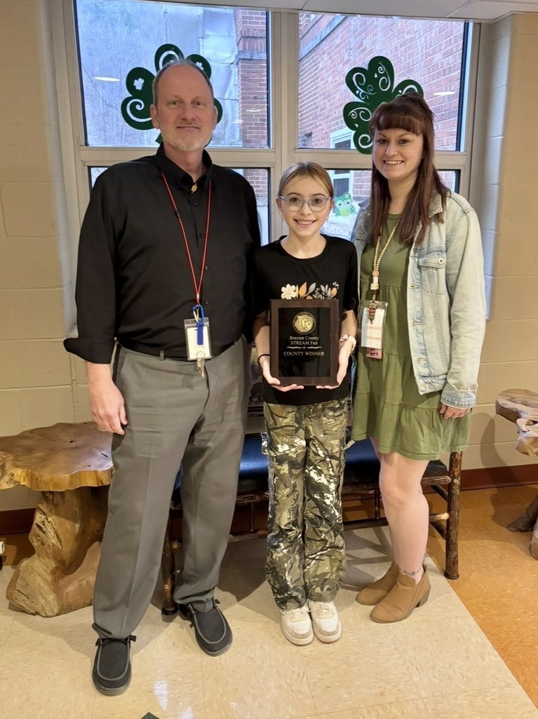 Burnsville Elementary Winner - Pictured L to R are: Mitch Wood, principal, Jasmine Adams winner, and Tiffany Adams 4th grade teacher