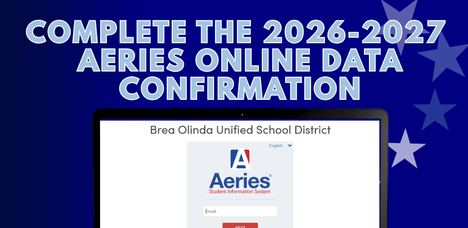 A GRAPHIC WITH DARK BLUE BACKGROUND AND A PICTURE OF A LAPTOP WITH THE AERIES PORTAL VISIBLE