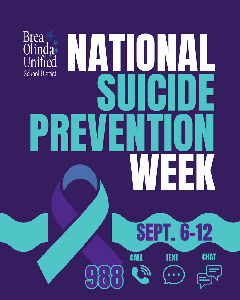 A graphic with purple and tourquoise colors in recognition of Suicide Prevention Week.