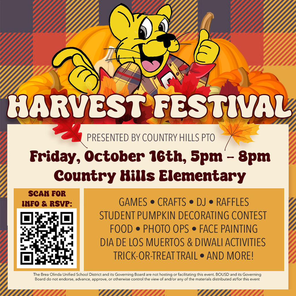 Flyer with Rory the Cougar in fall colors