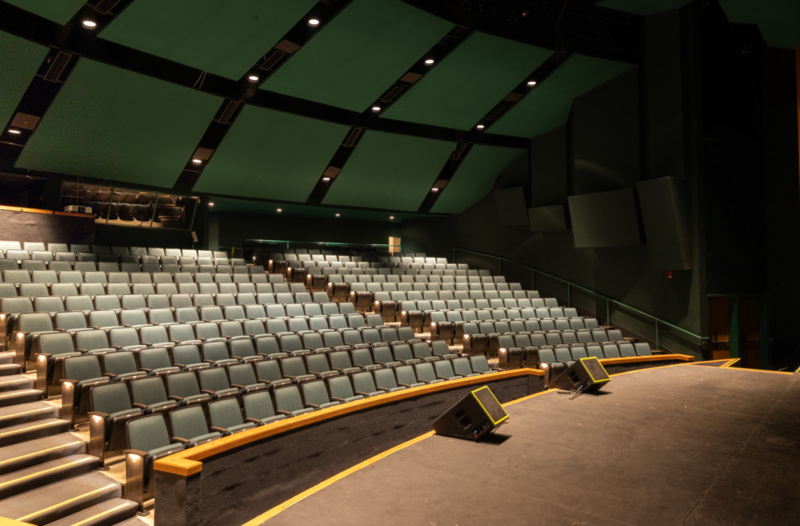 Inside of PAC showing rows of auditorium seating