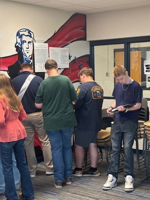 Students working on Constitution day activities
