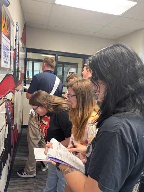 Students working on Constitution day activities