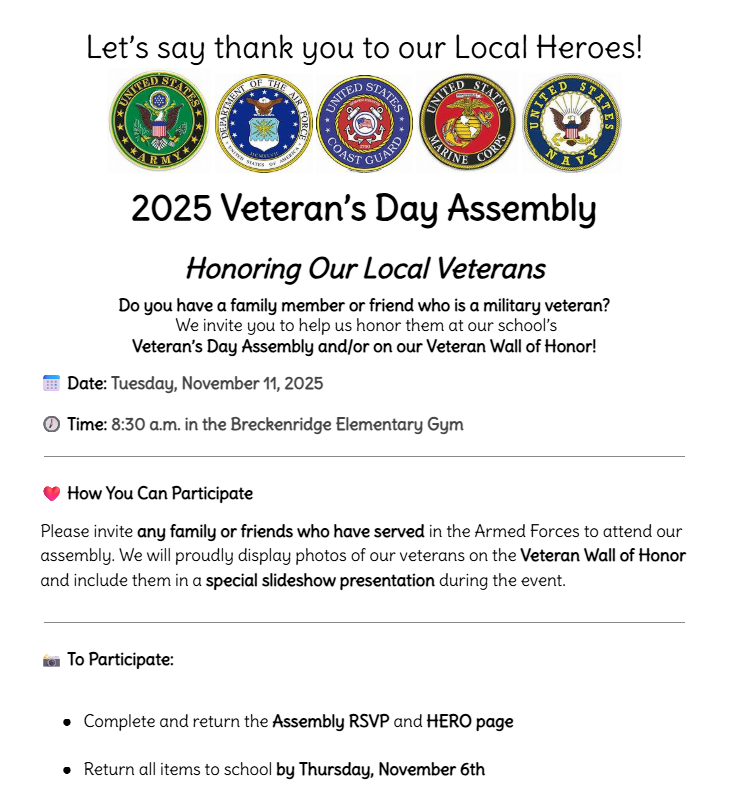 Veteran's Day Assembly