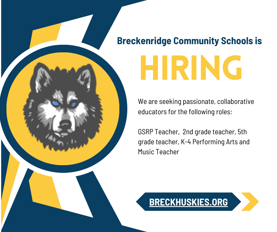 teacher postings for Breckenridge Comm Schools