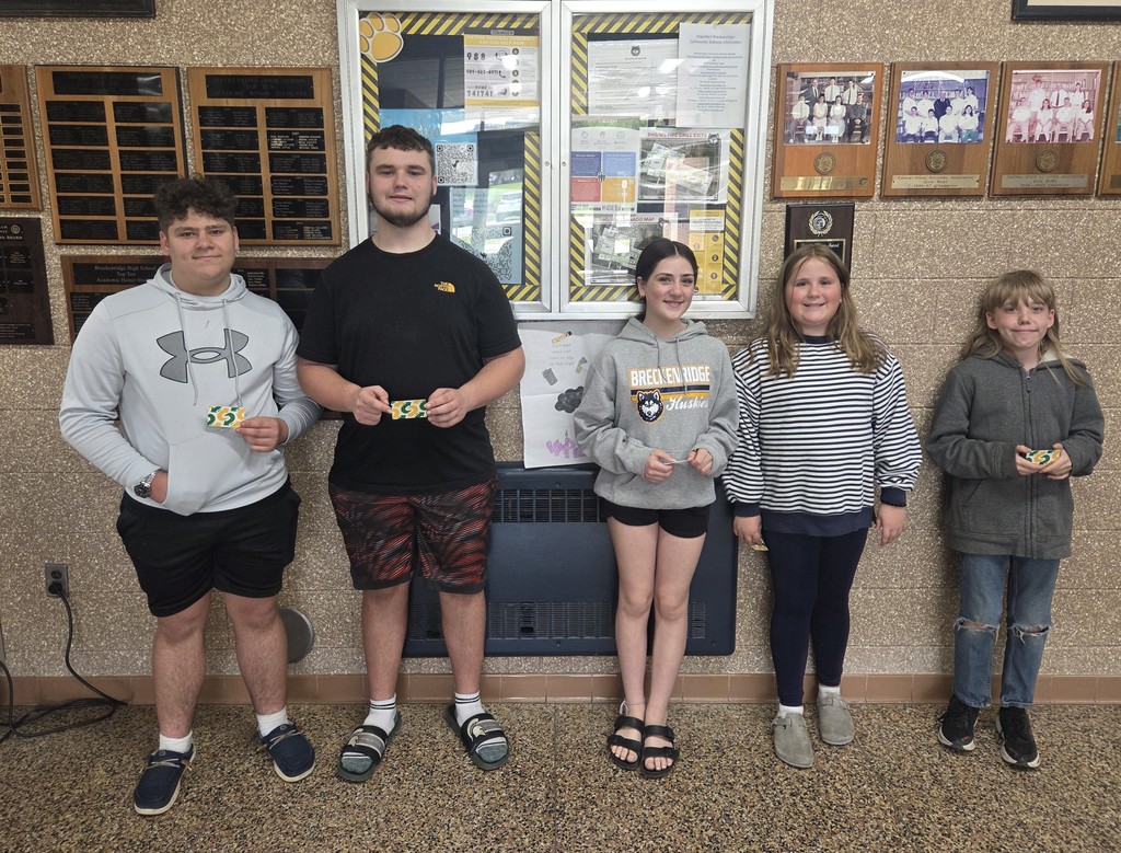 Students of the month Nolan, Mason, Sophia, Claire, and Kayden!