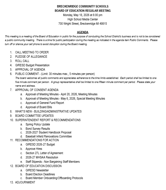 agenda