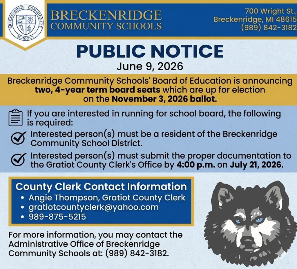 School Board Election information.