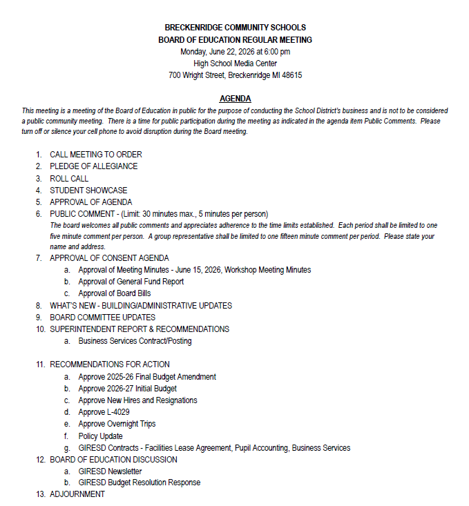 Agenda