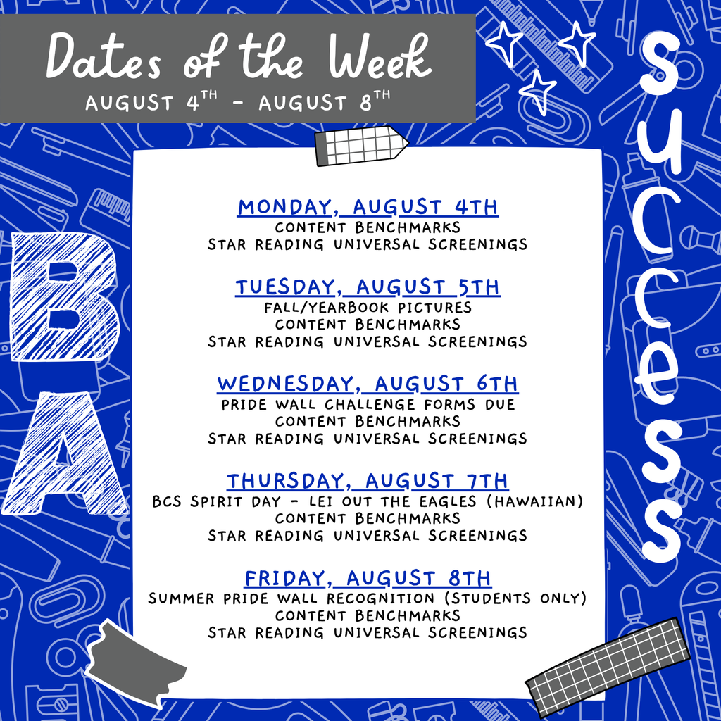 dates of the week