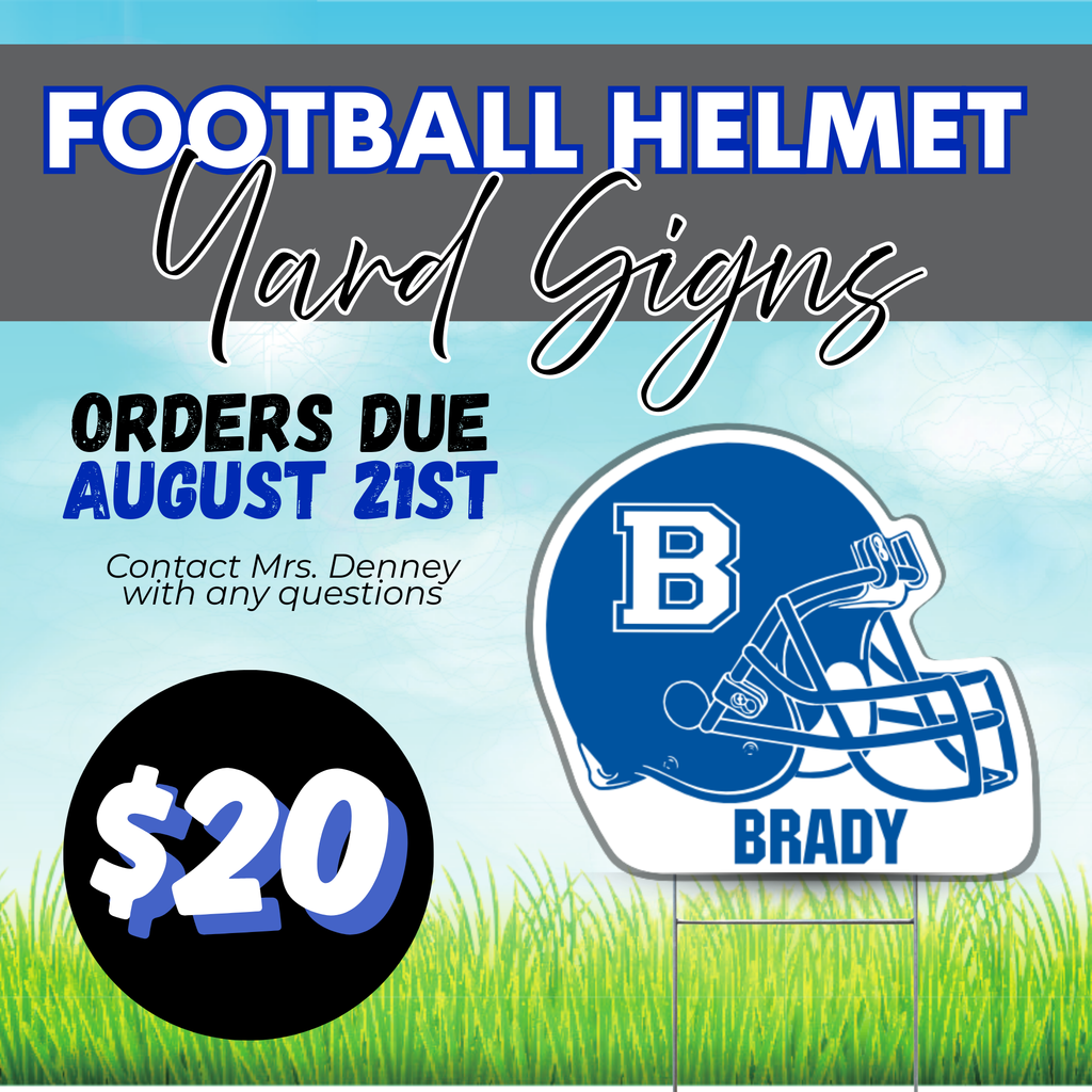 football helmet yard signs