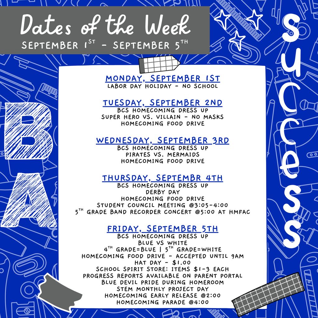 dates of the week