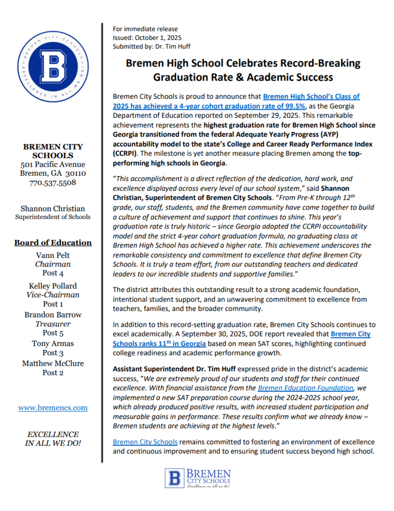 BHS Graduation Rate 