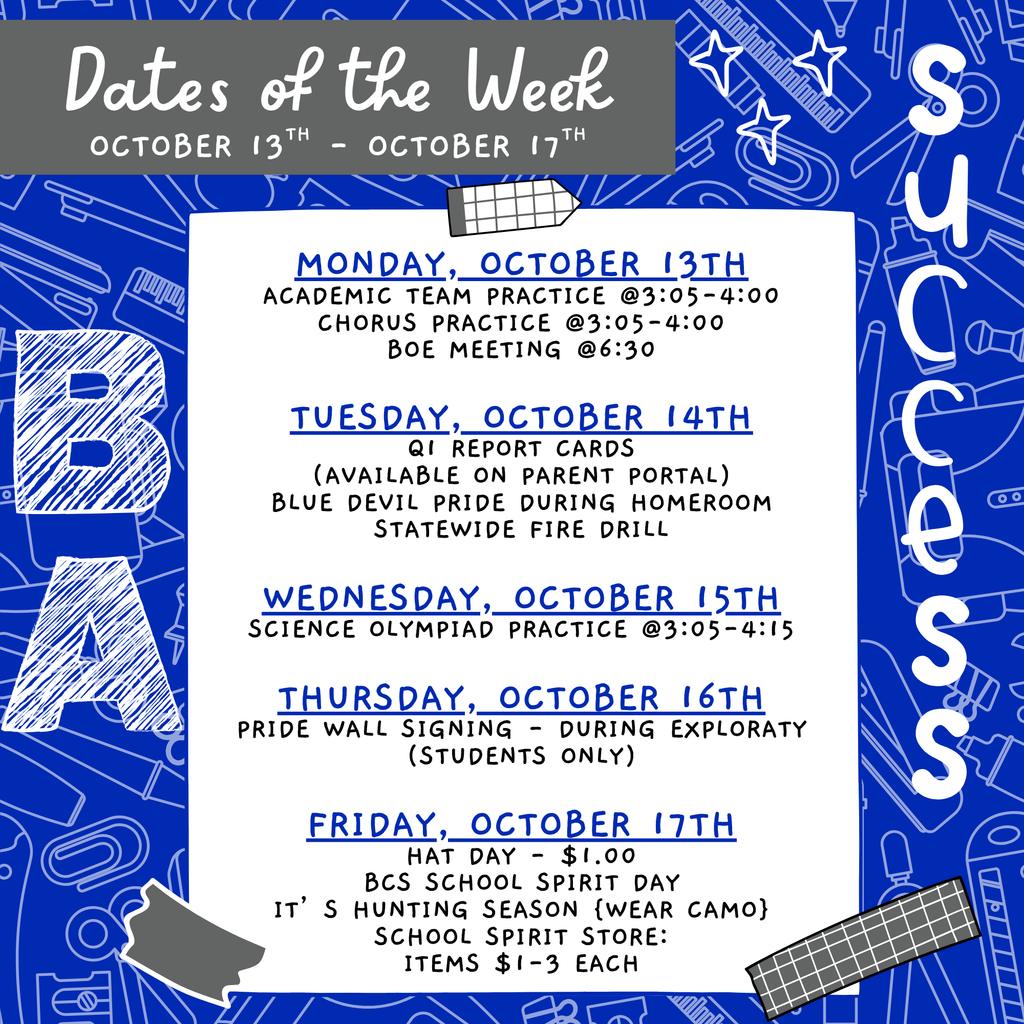 dates of the week