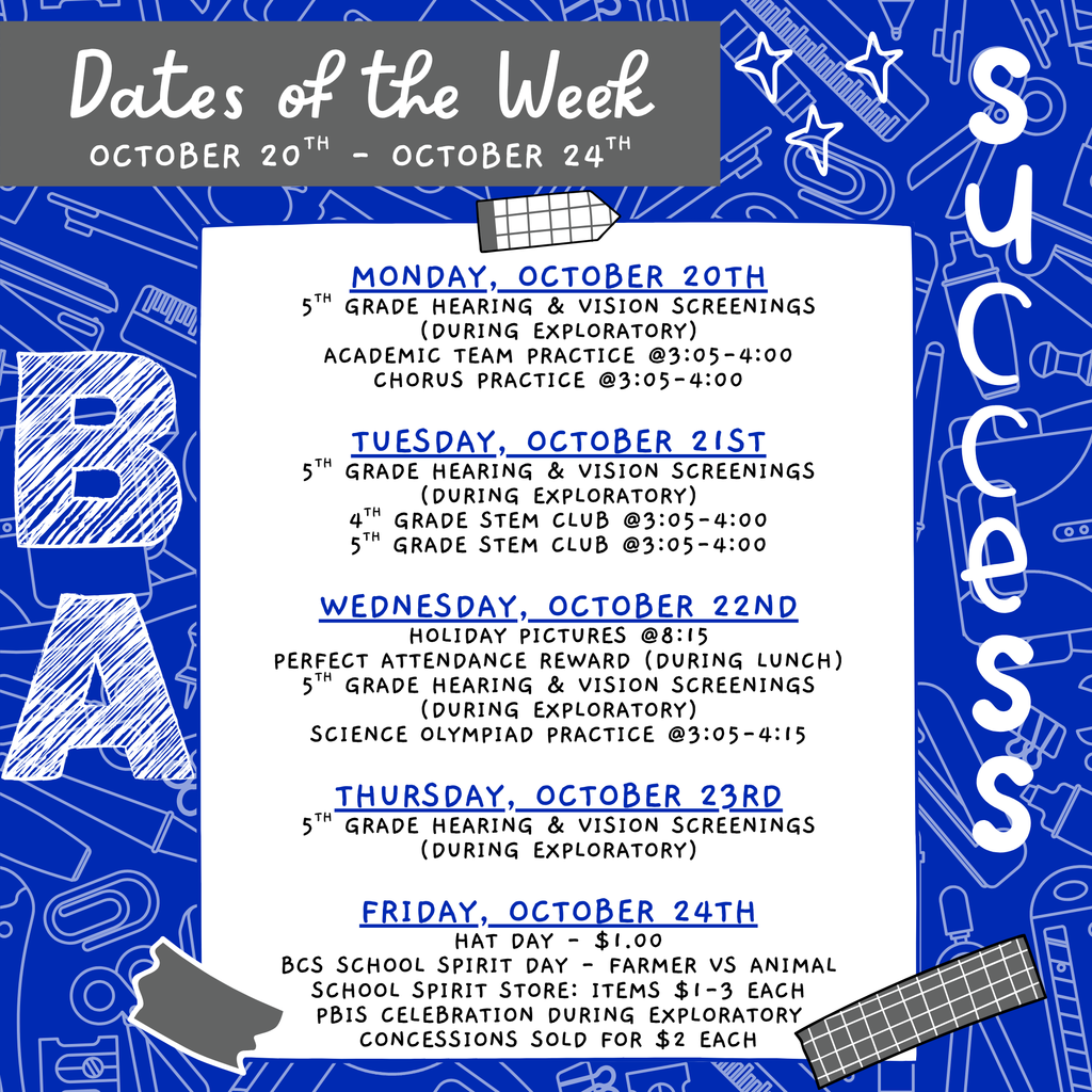 dates of the week