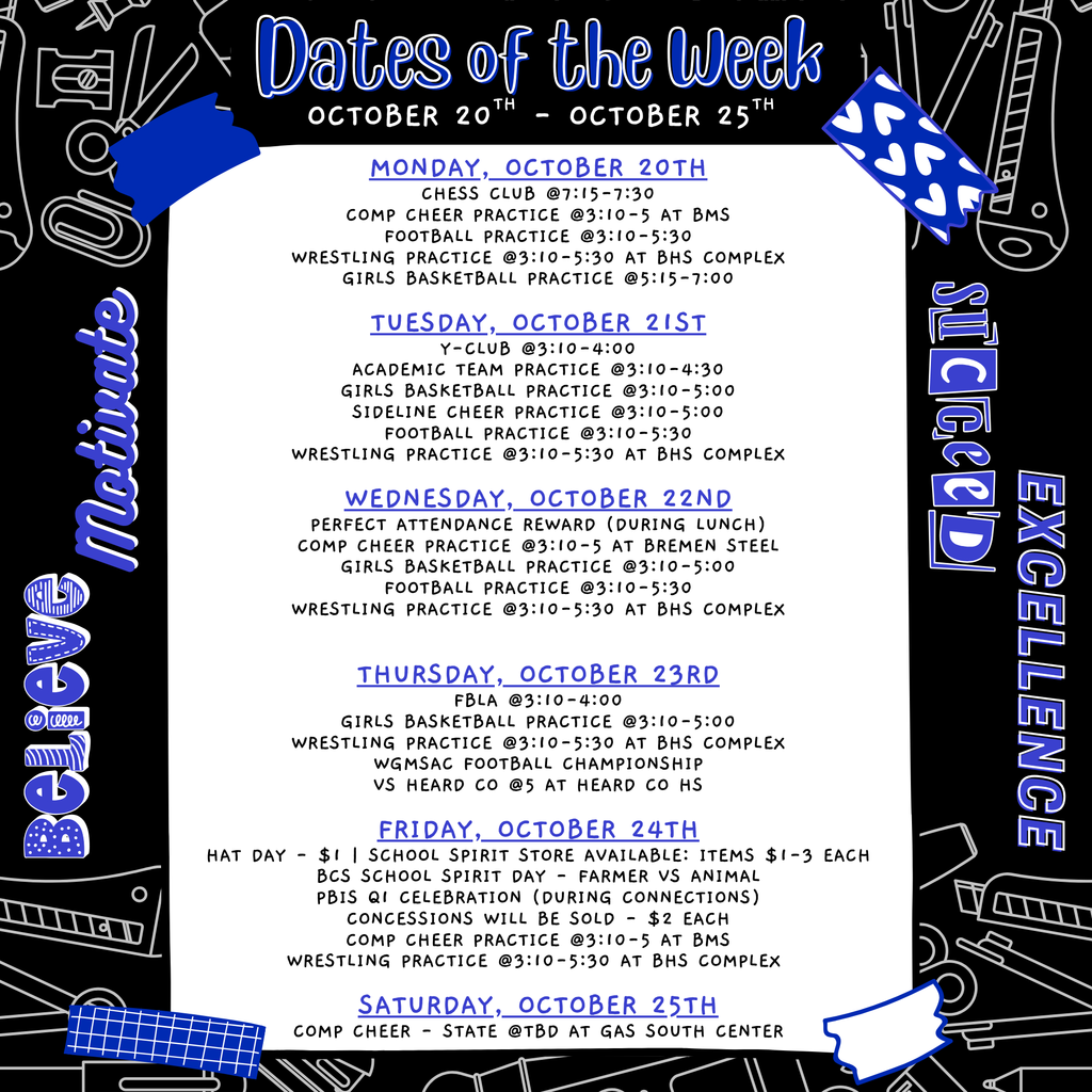 dates of the week