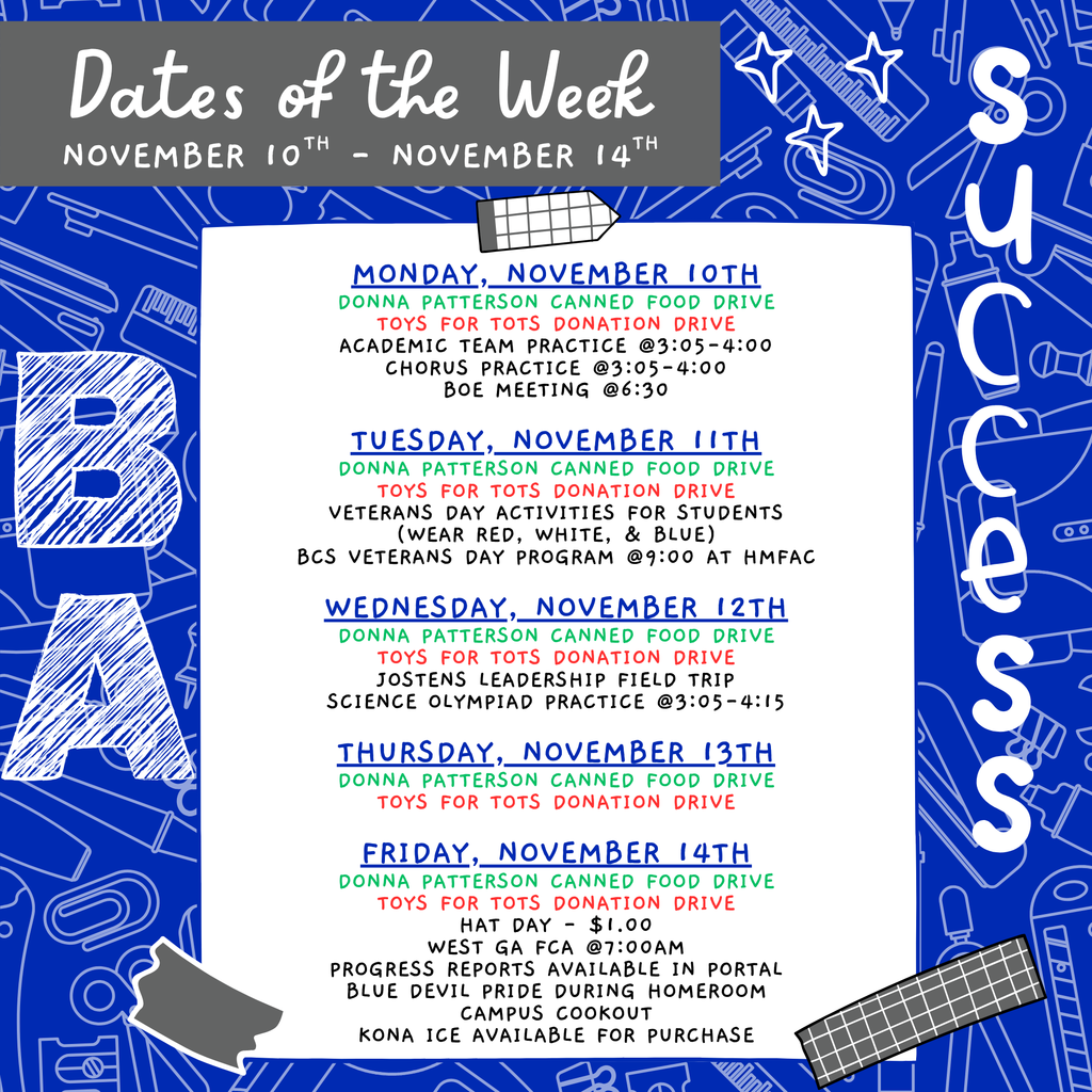 dates of the week