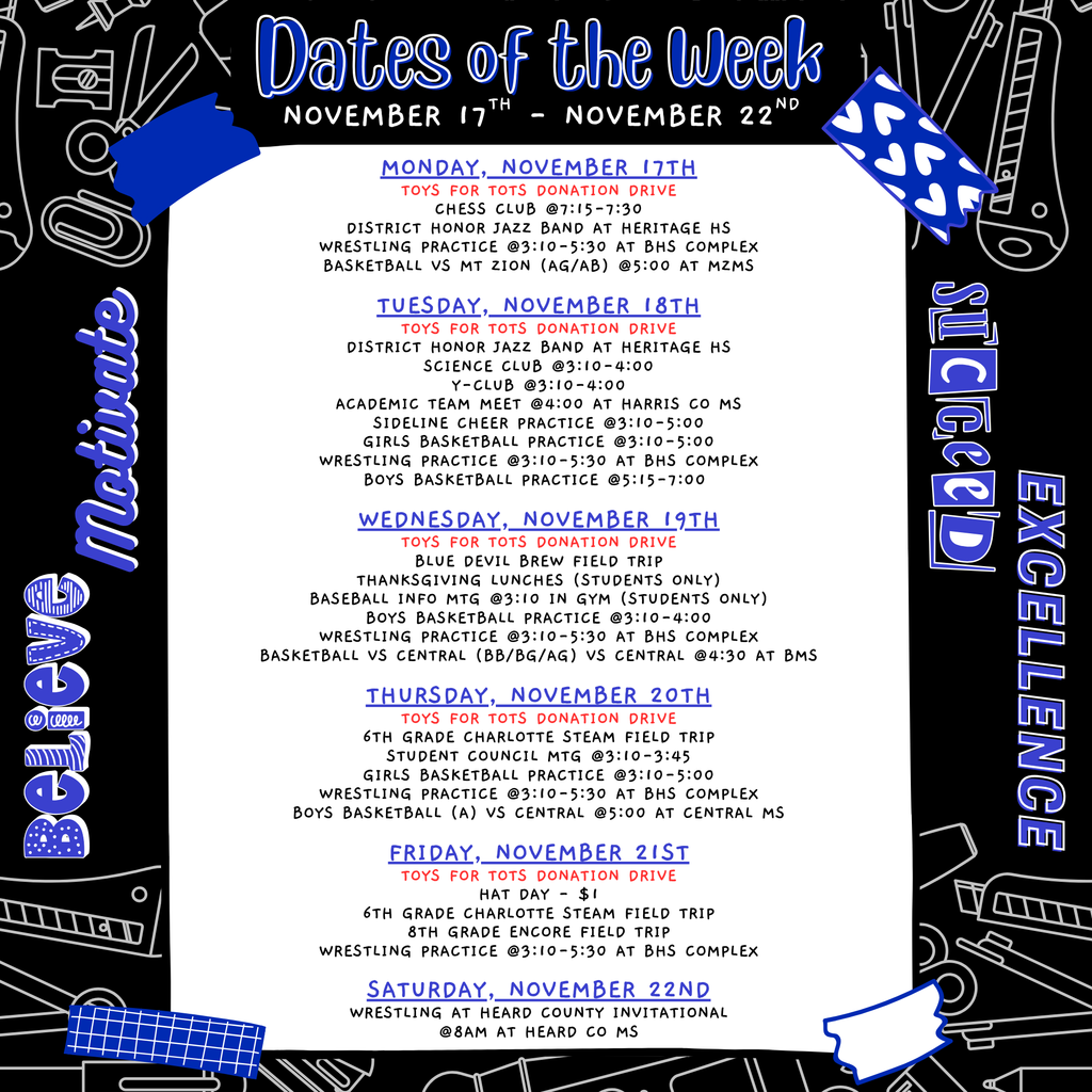 dates of the week
