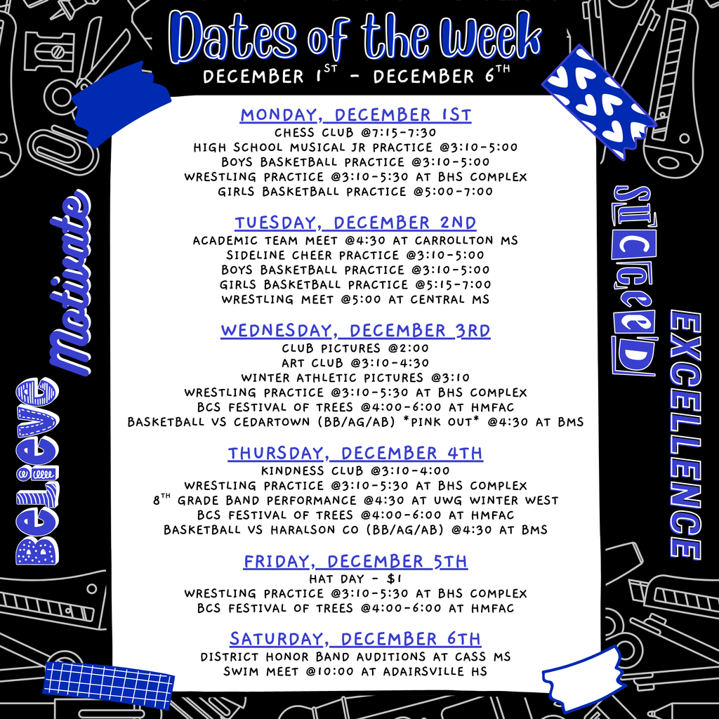 dates of the week