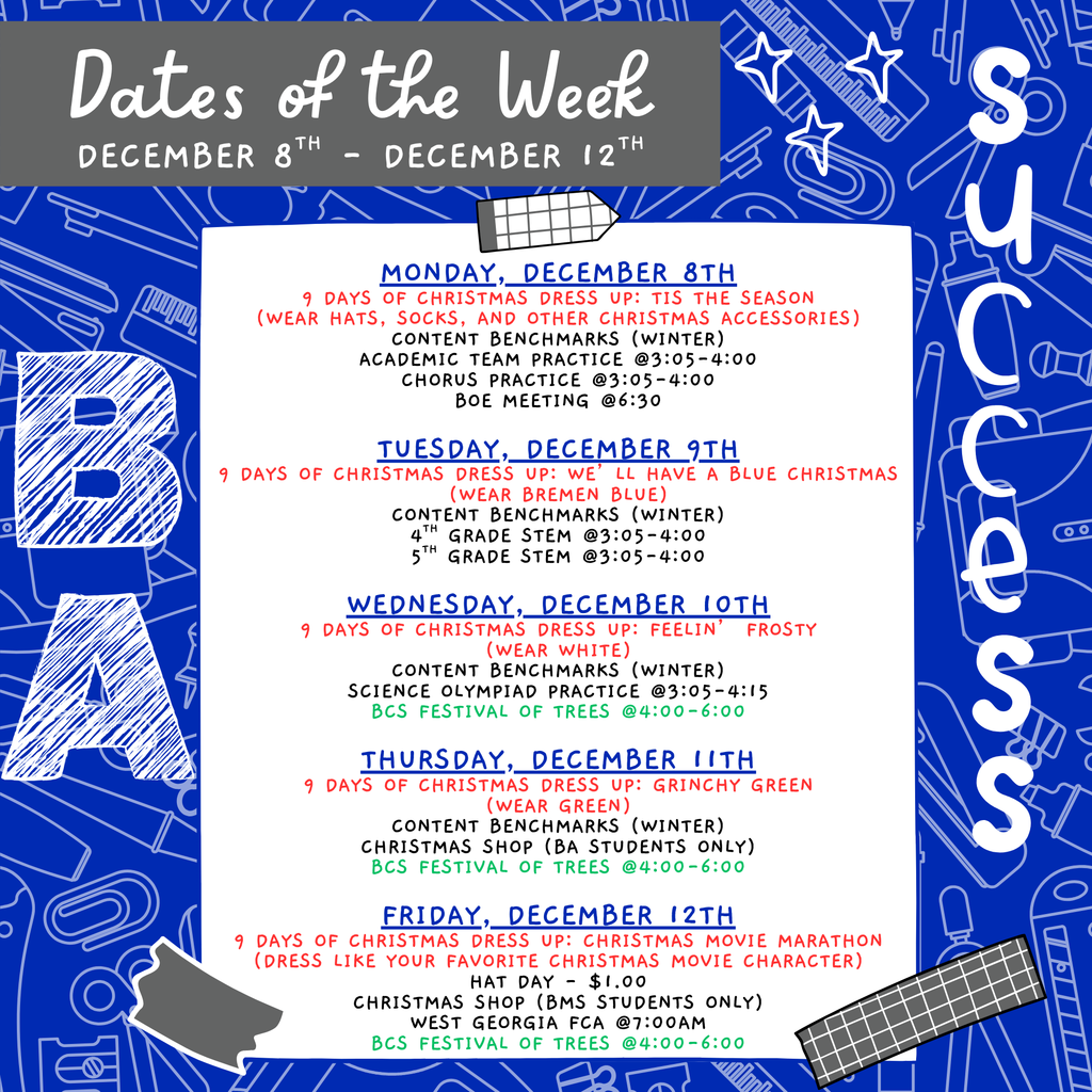 dates of the week