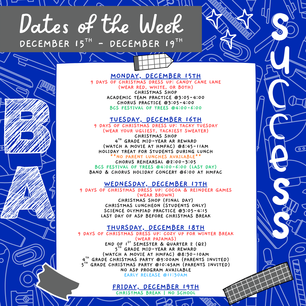 dates of the week