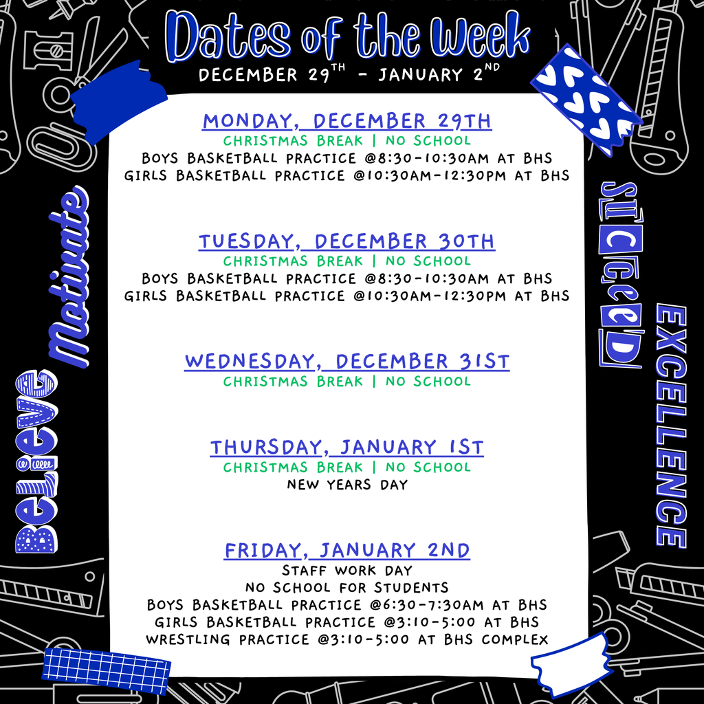 dates of the week