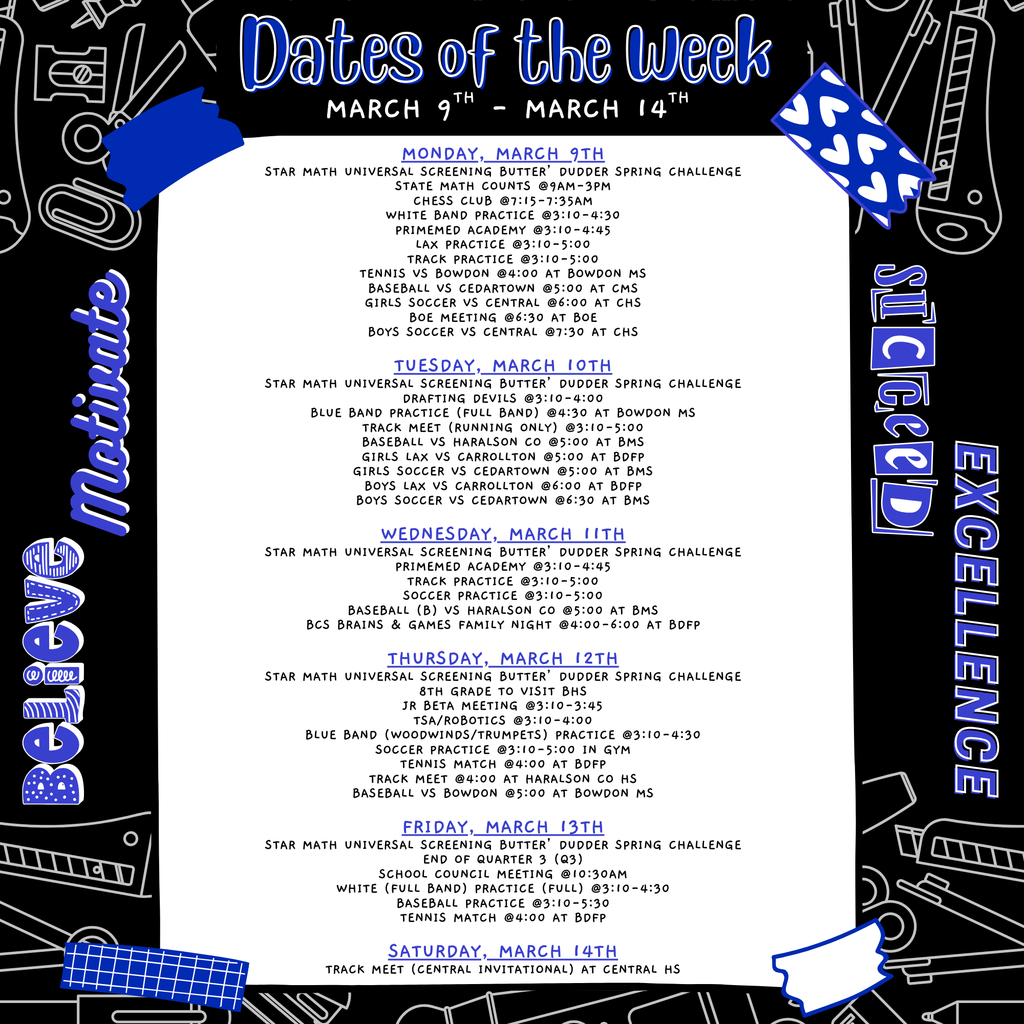dates of the week