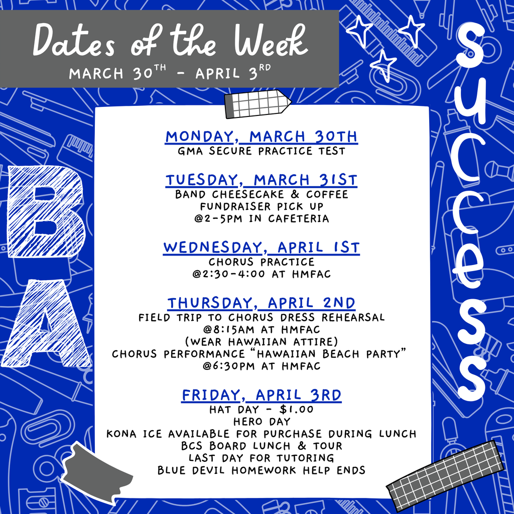 dates of the week