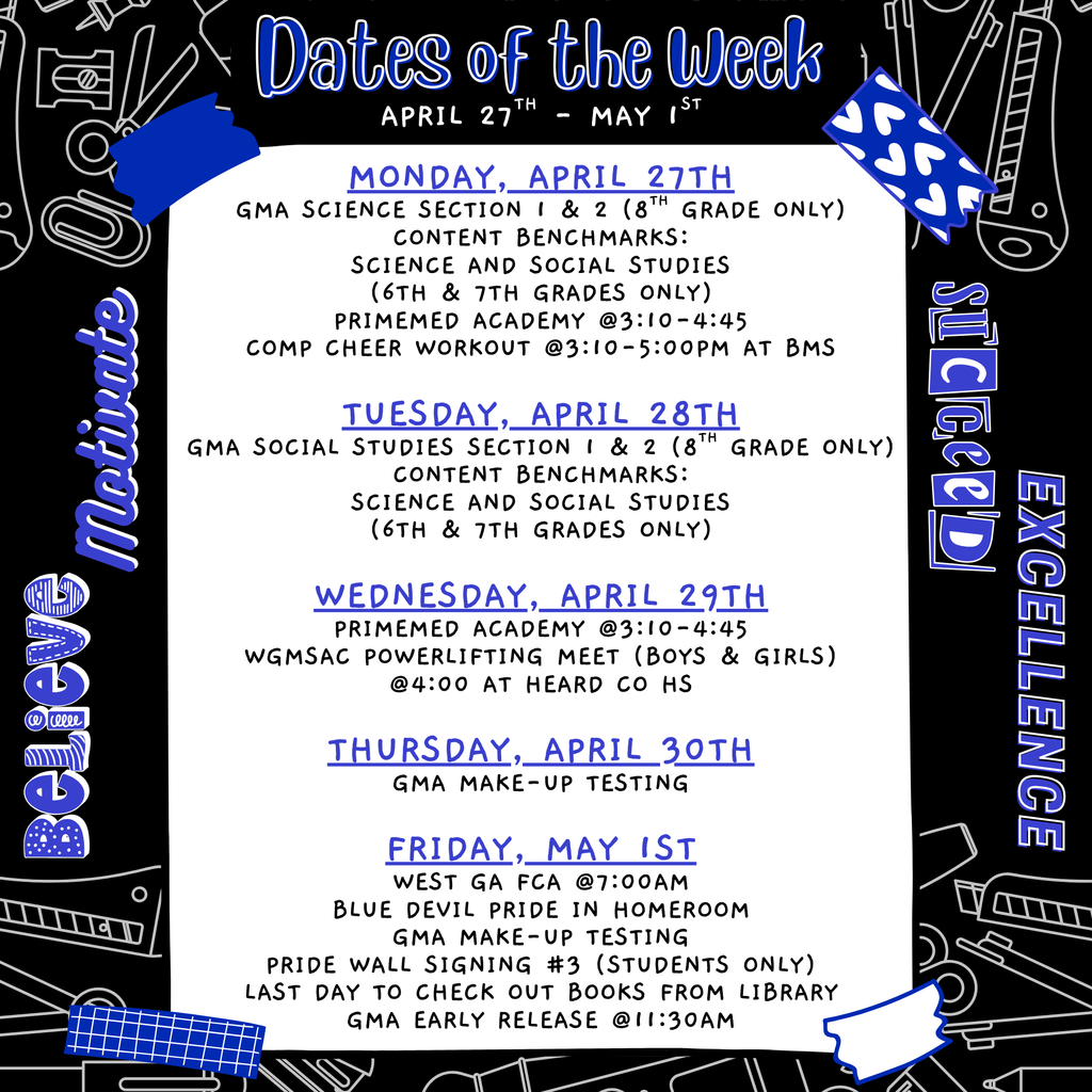 dates of week