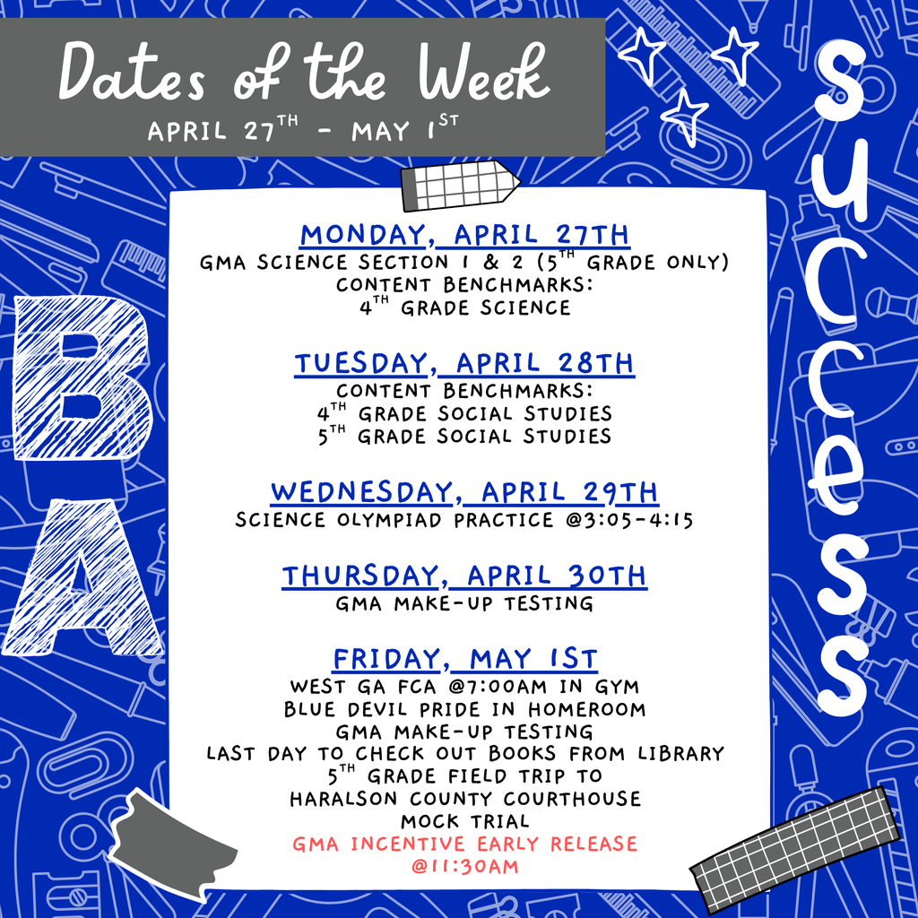 Dates of the week