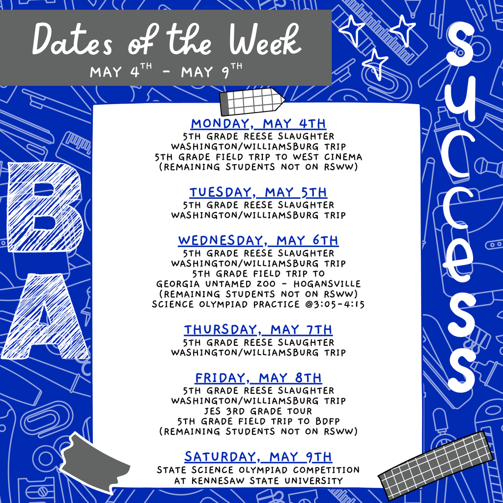 Dates of the week