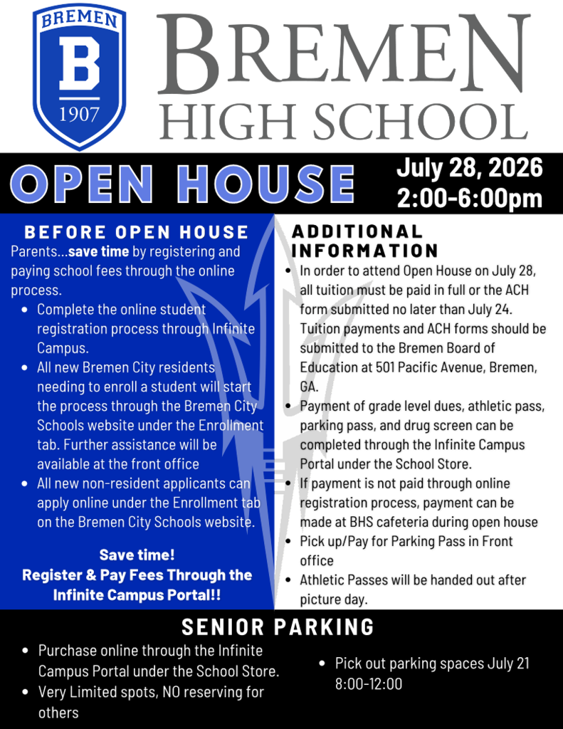 BHS open house flyer