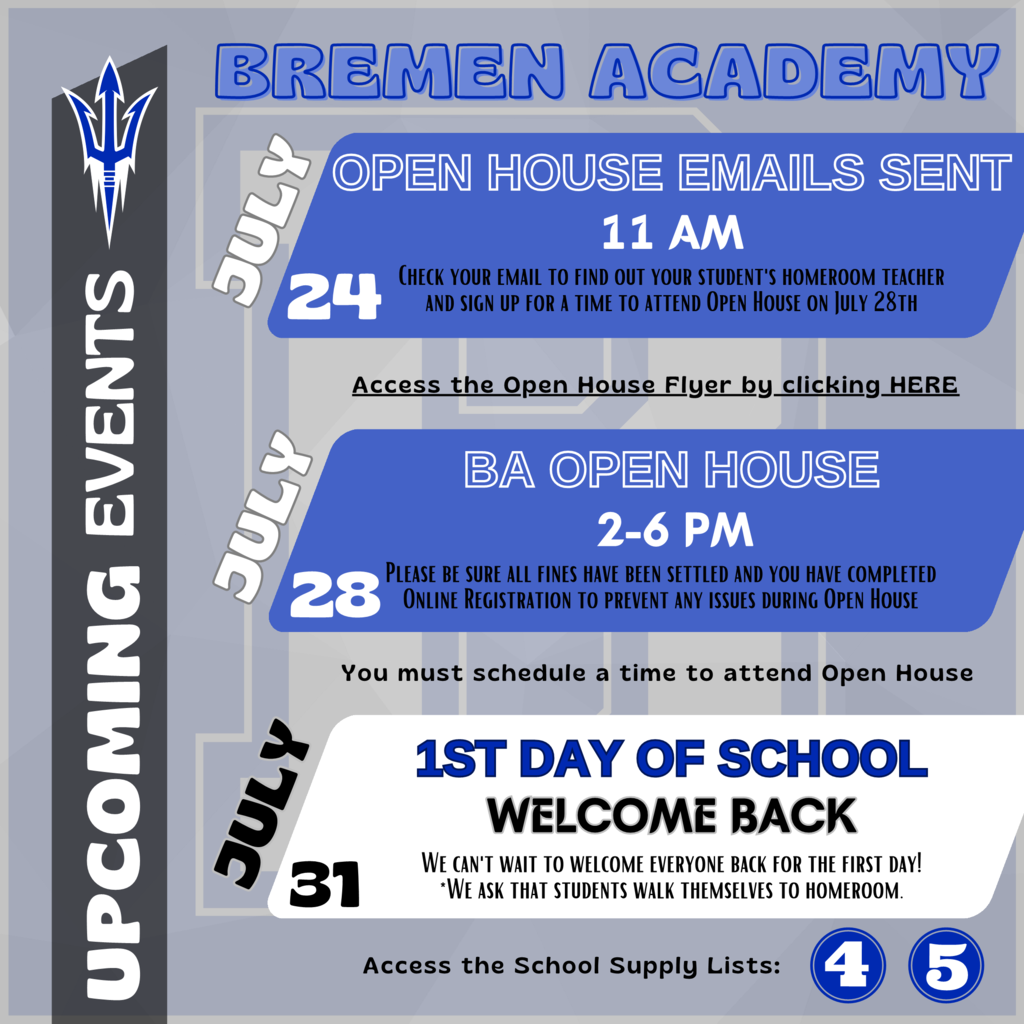 upcoming dates for the start of school