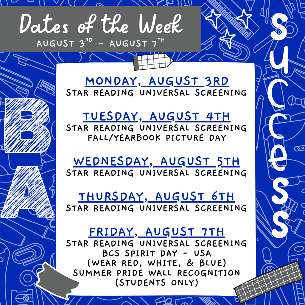 dates of the week