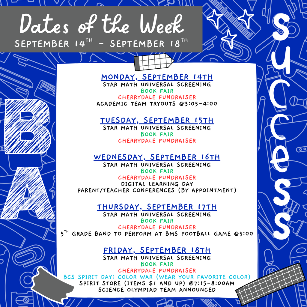 dates of the week