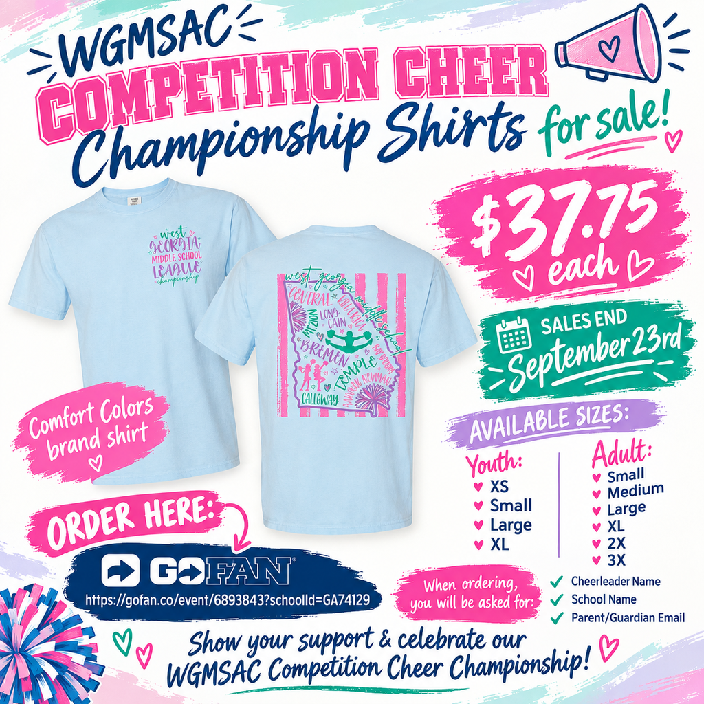 wgmsac comp cheer shirt for sale