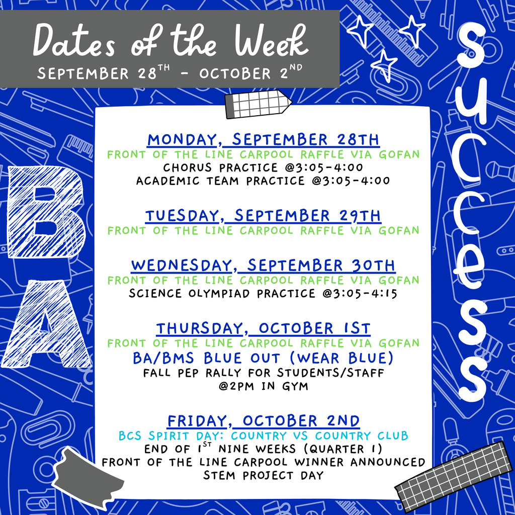 dates of the week