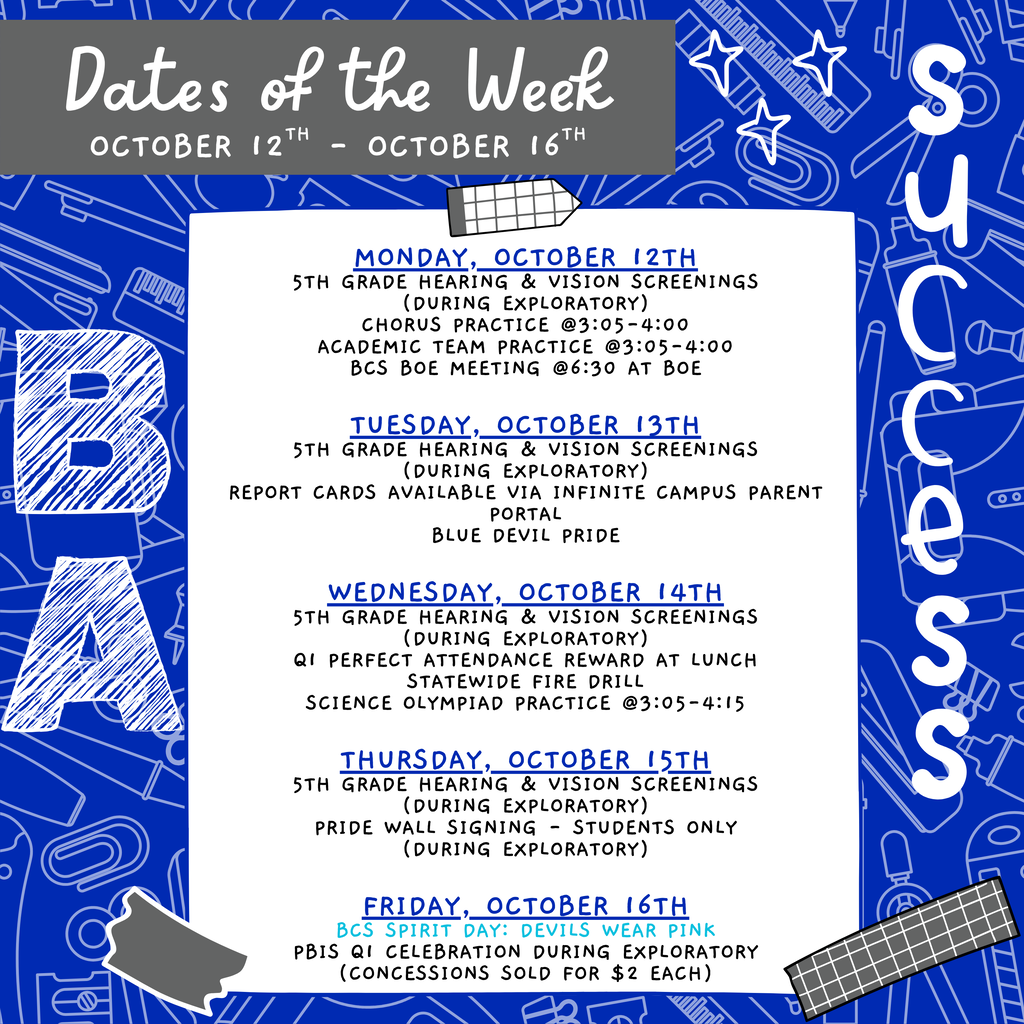 dates of the week