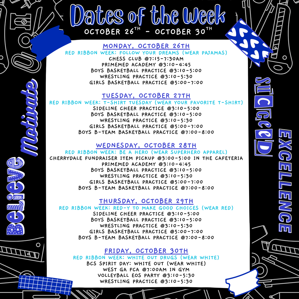dates of the week