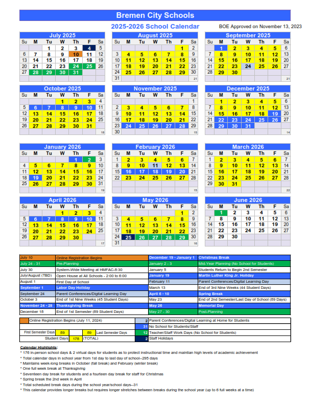 Bremen Calendar 2025