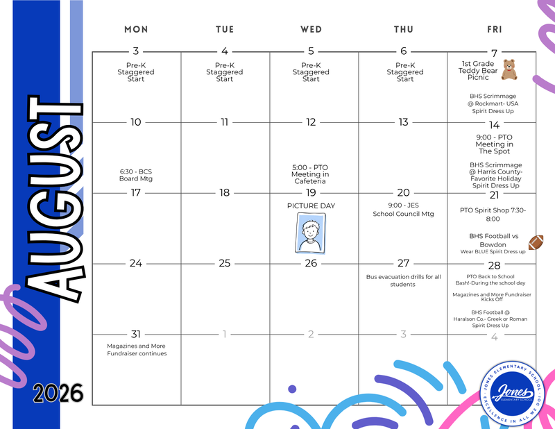 August Calendar